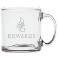 13 Oz. Clear Glass Coffee Mug - Etched